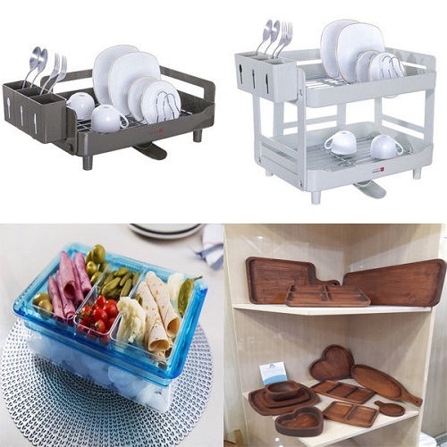 wooden and plastic kitchen furniture